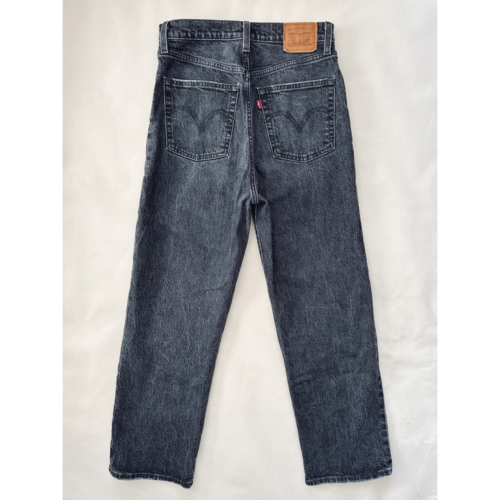 Levi’s Ribcage Straight Ankle High Rise Jeans Feelin’ Cagey Washed Black Denim
